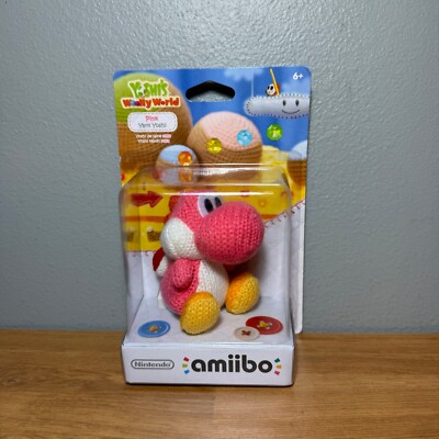 Yoshi s Woolly World Pink Yarn Series Nintendo Amiibo Figure Switch new
