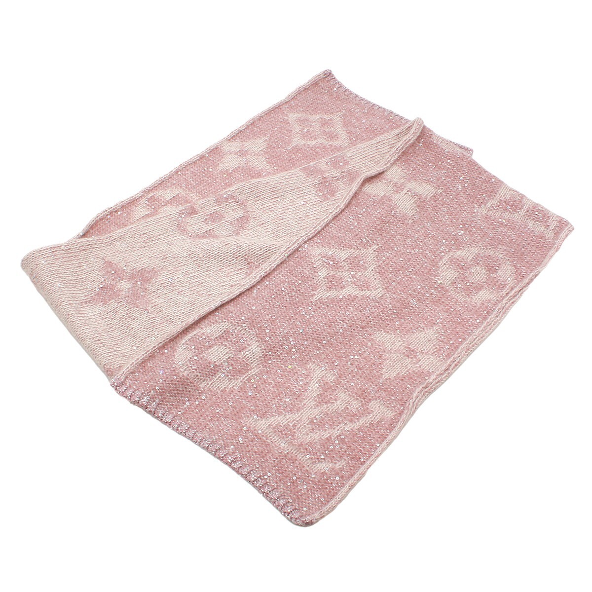 Louis Vuitton Echarpe Monogram Glitter Scarf Stole Mohair M74738  