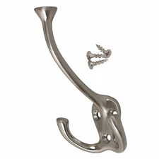 GlideRite Large Robe/Coat/Hat Wall Hook Satin Nickel - 7011-SN-1