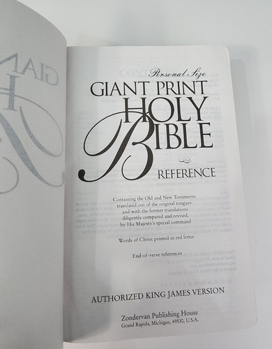 Holy Bible KJV Personal Size Giant Print Reference Hendrickson King James - Foto 6 di 7