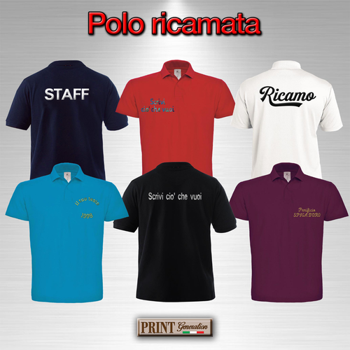 POLO personalizzate RICAMATE abiti lavoro,azienda,ristorante  scuola,4xl,ricamo | eBay
