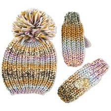 ABG Accessories Big Girls' Beanie and Matching Mittens, One Size