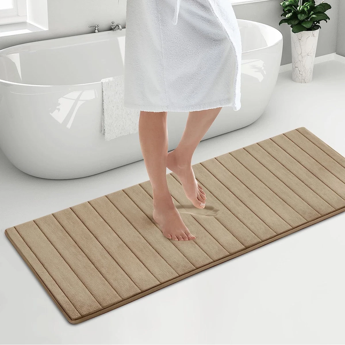 MICRODRY Quick Dry Memory Foam Bath Mat for Bathroom, Runner