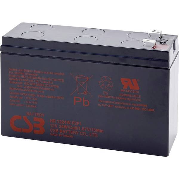 CSB Battery HR1224WF2F1  HR 1224W high-rate  Batteria al piombo 12 V 5.8 Ah Piom