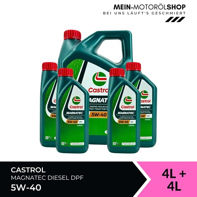 Castrol Magnatec Diesel 5W-40 DPF VW 505 00/01 Ford Fiat 4+4 Liter = 8 Liter