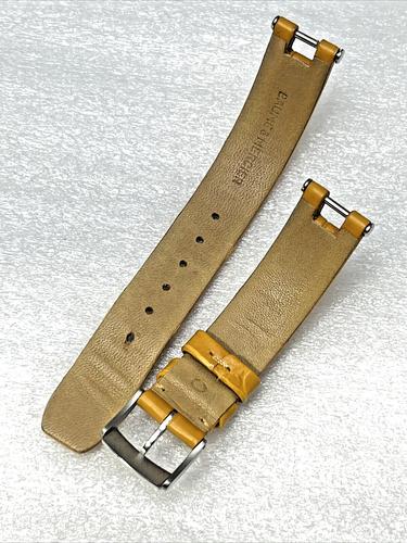 Baume Mercier Linea Watch Strap 14mm Alligator Mustard Yellow Brown With Buckle - Picture 7 of 17