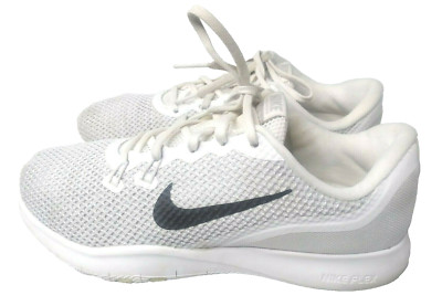 Women Size 8 Nike Flex Trainer TR7 Training Shoes 898479-100 Grey White 