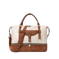 CLUCI Weekender Bag for Women Leather Large Overnight Travel Duffel Bag with ...