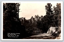 South Dakota Black Hills Majestic Spires RPPC Vintage Postcard