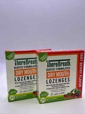  2 TheraBreath Dry Mouth Lozenges - Tart Berry - Exp 08/26 