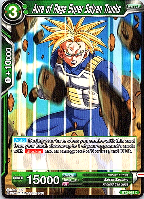 Aura Of Rage Super Saiyan Trunks BT2-079 C Dragon Ball Super Card