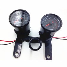 Universal Motorcycle 12v Speedometer Tachometer Odometer Tacho Gauge Old School