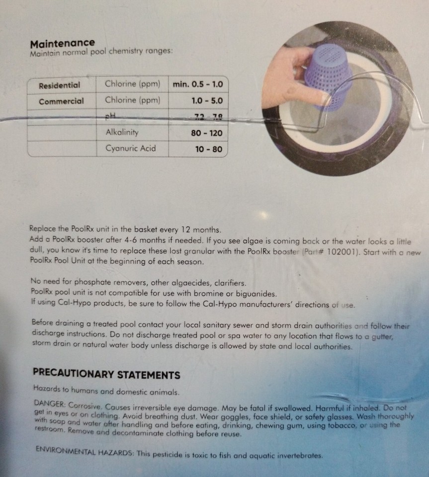 PoolRx 6Month Algaecide Mineral Chemical Removes Algae For Pools 7.5K