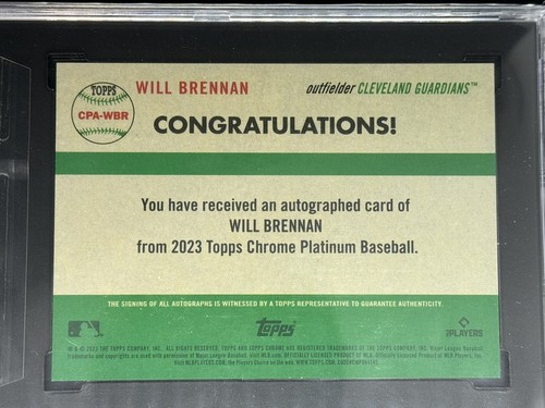 2023 Topps Chrome Orange 🍊 Rookie Auto Will Brennan! SGC 10/9.5 🔥 HOT Platinum - Picture 6 of 6
