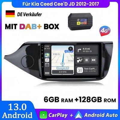 Android 15 6+128GB Navi Autoradio Carplay 4G WIFI Für Kia Ceed JD 2012-2017 DAB+