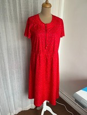Vintage Red Abstract Pattern Womens Long Dress Size L/12