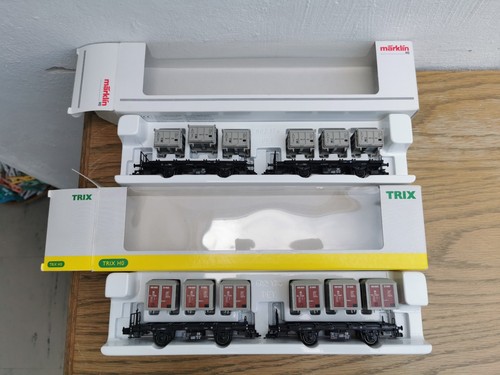 Trix 23941 + Märklin 48943 Gleichstromachsen, Tragwagen von Haus zu Haus, neuw. | Condition: Gebraucht