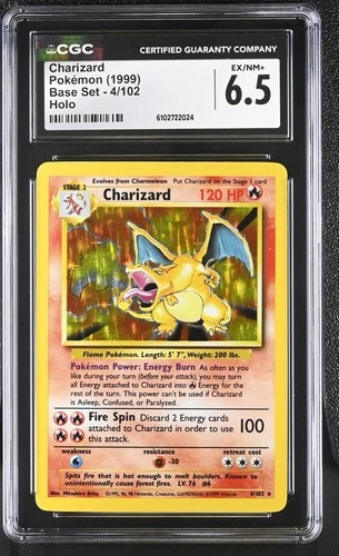 🔥🐉 CGC 6.5 | Charizard Holo 4/102 | Base Set 1999 💎