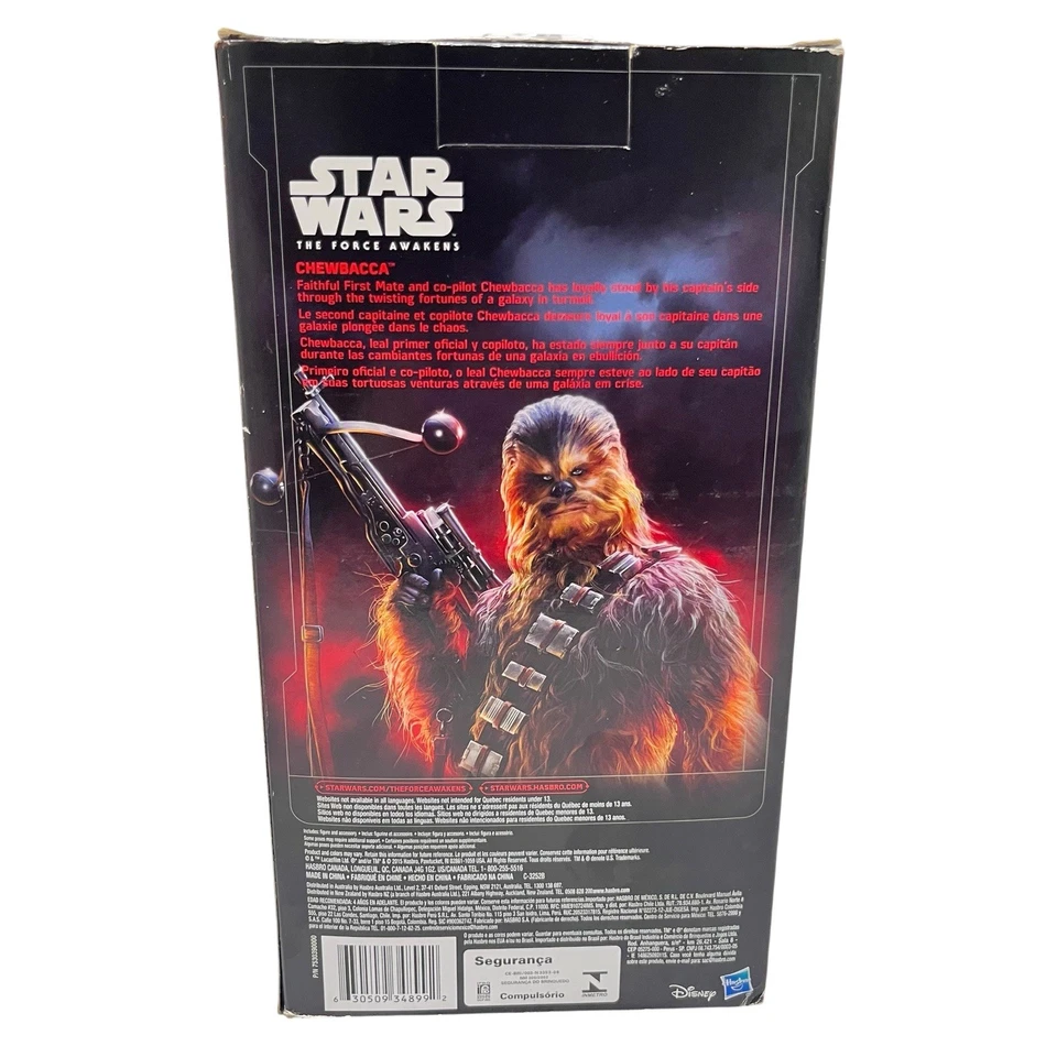Figura de acción de Chewbacca de 12 pulgadas de Star Wars The Force Awakens Hasbro Box Wear Foto 3 de 4