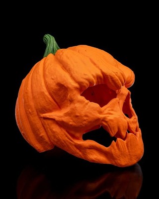 Pumpkin Head Mask   Creepy Jack O  Lantern Halloween Mask | 3D Printed Horror