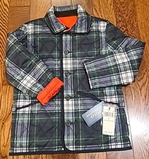 155 Polo Ralph Lauren Plaid Reversible Quilted Coat Jacket Kids Boys Size 7 NWT