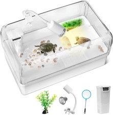 Turtle Reptiles Tank Habitat Kit Aquatic Tortoise Starter Enclosure with Hideout