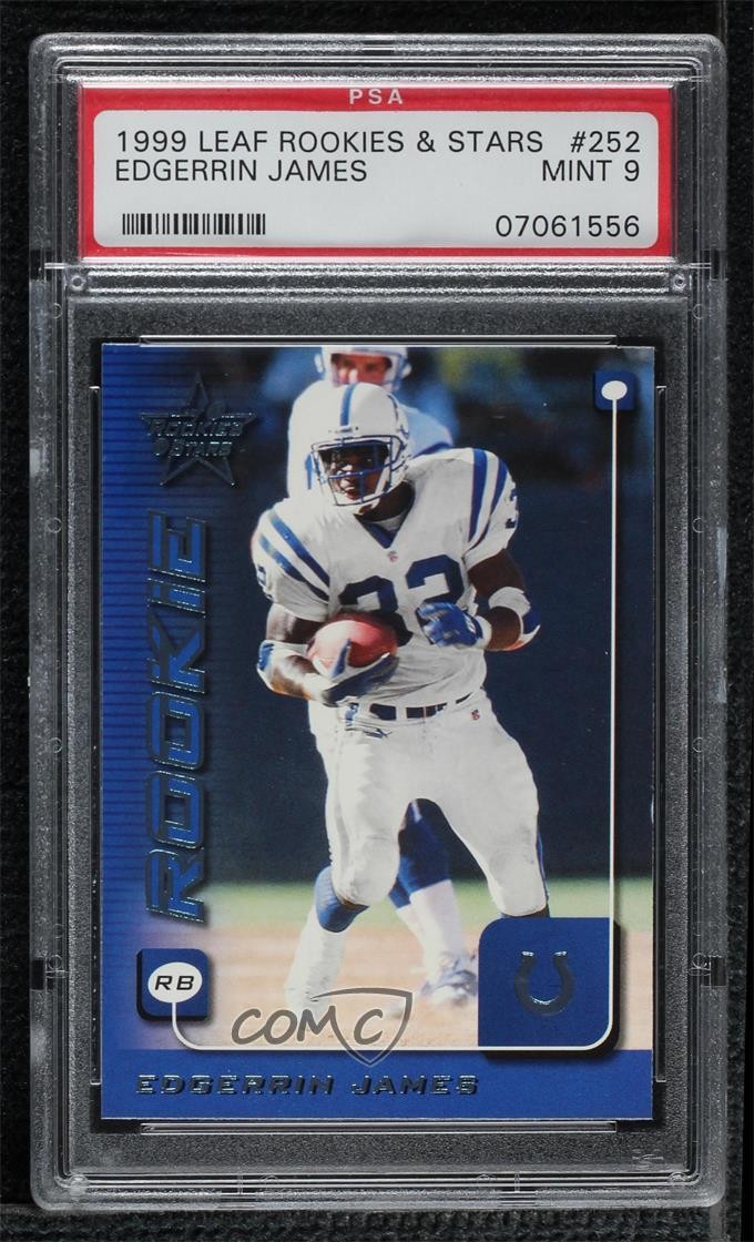 1999 Leaf Rookies & Stars Rookie Edgerrin James #252 PSA 9 MINT RC HOF 06ui