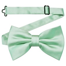 Branduce Solid Color Pre-tied Bow Tie Quality Adjustable Bowtie for Men Mint