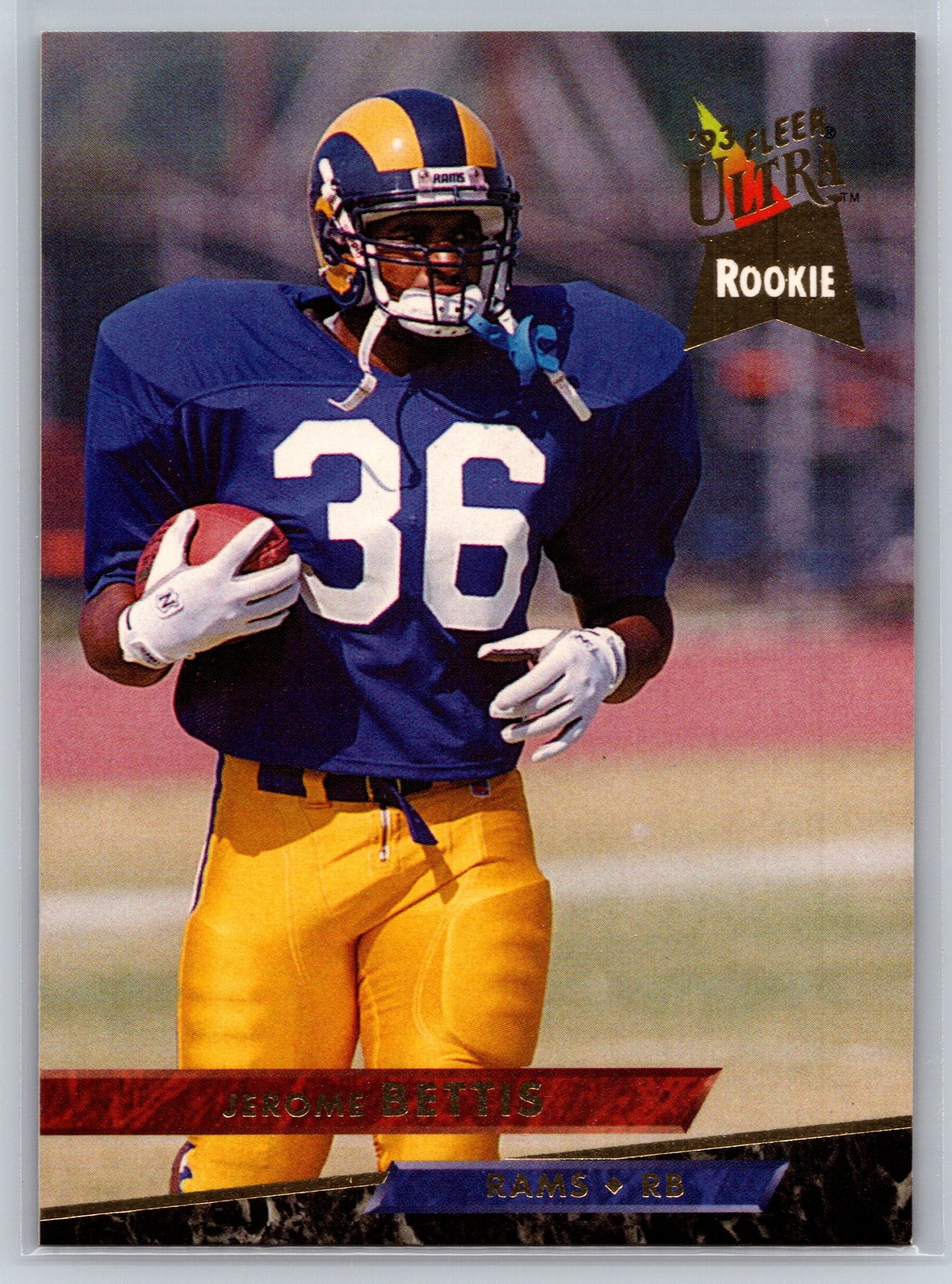 1993 Ultra #232 Jerome Bettis Rookie Notre Dame Steelers Los Angeles Rams
