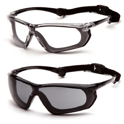 Pyramex Crossovr Safety Glass, Anti-Fog Lens w/ Rubber Gasket and Strap