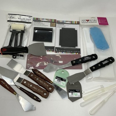 21 Pc Art Paint Spatula Palette Knife Resin Mixing Roller Tool Set