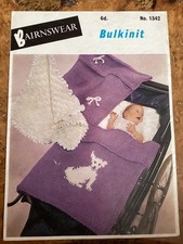 Baby Knitting Patterns Blankets & Dog Motif In Bulkinit Yarn Bairnswear 1542