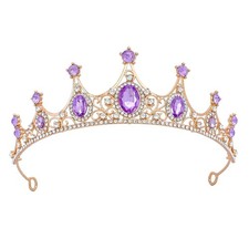 COCIDE Rapunzel Crown for Girls AB Crystal Tiara and Crown for Birthday Party Pe