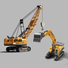Crane Toy Engineering Construction Vehicle Set – Tractor, Excavator, Bulldozer