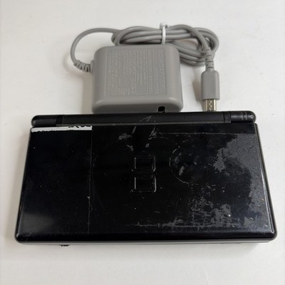 Nintendo DS Lite Onyx Black Handheld Console US Model w/ Charger Tested