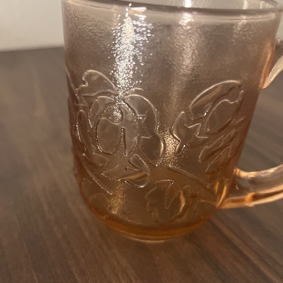 Arcoroc France Rosaline Pink Coffee Mug Frosted Rose | eBay