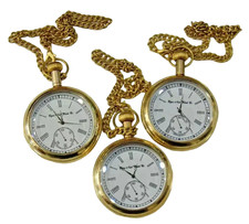 Lot of 3 vintage Brass elgin pocket Watch Collectible Antique Pocket Watch GIFT