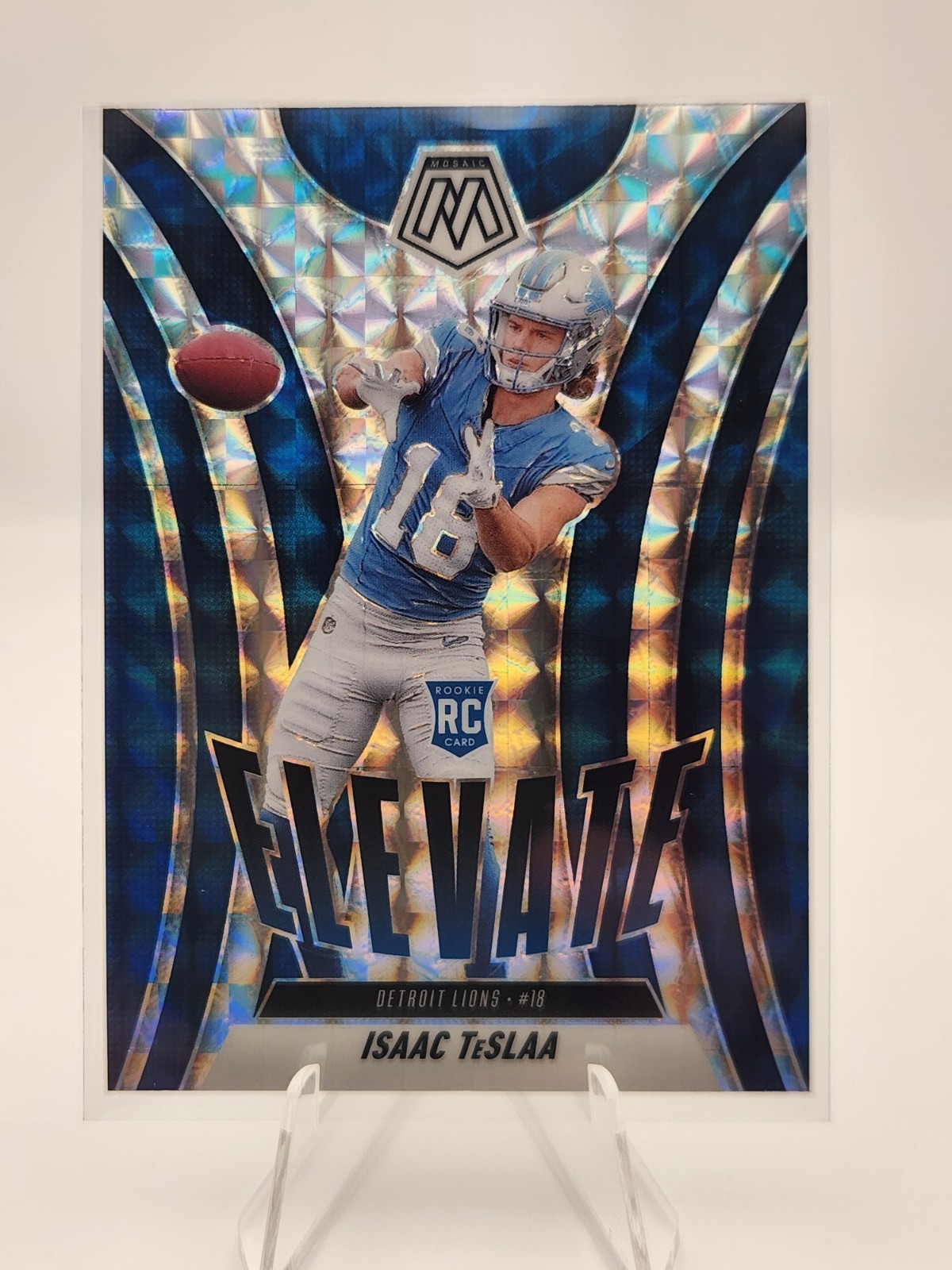 Isaac TeSlaa 2025 Panini Mosaic Elevate Rookie #8 Silver Mosaic Prizm Lions Rc