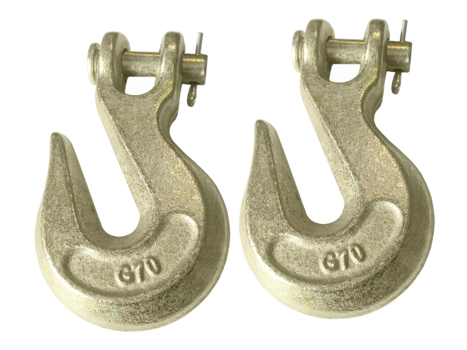 2 Pack 5/8" G70 Clevis Grab Hooks 15800 lb WLL Fits 5/8 Chain DOT