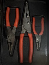 SNAP ON PL3LNSJCF O ORANGE 3pc Soft Grip Long Nose Slip Joint Pliers Set 