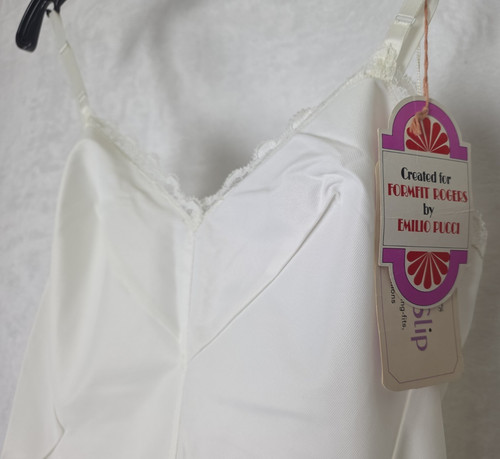 Emilio Pucci, Abito slip NOS vintage anni 60 Emilio Pucci Formfit Rogers pizzo fondo di magazzino nuovo con etichette da collezione