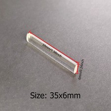 1X 35x6mm Optical Quartz Glass Plano Convex Lens Cylindrical Focal Length 9.8mm