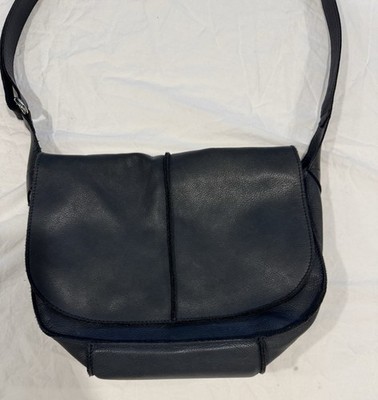 Del Conte Leather Purse Made In Italy, Dark Blue