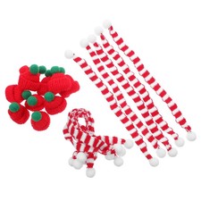 20pcs Mini Christmas Knitting Hats And Mini Christmas Scarf Set Knitting Doll