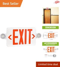 Modern Red LED Exit Sign - -Listed Emergency Light with Flexible Mounting