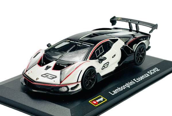 Bburago Race Lamborghini Essenza SCV12 Weiss 1:32 Die Cast Model New In Box-image
