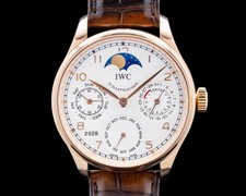 IWC IW502306 Portugieser Perpetual Calendar 18K Rose Gold Silver Dial