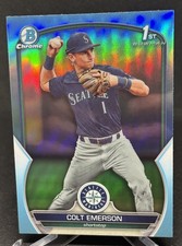 Colt Emerson 2023 Bowman Draft 1st Bowman Sky Blue Refractor BDC-42 Mariners