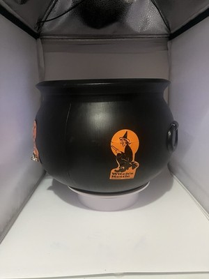 Vintage Union Products Inc 1987 Halloween Black Cauldron Kettle Blow Mold Witch