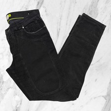 JECKERSON Jeans Uomo Spazzolato Vellutato Toppe Neri Tg 33 / Tra 46 e 48 ITA